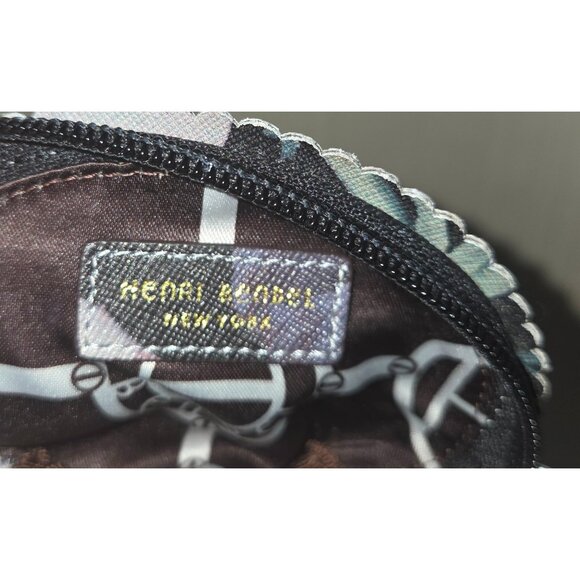 Henri Bendel Scalloped Edge Floral Coin Purse Zip Closure - Picture 7 of 7